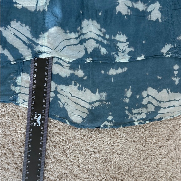 XCVI Blue and White Sheer Tie-Dye Tunic Top Cotton/Silk Large L - Picture 3 of 9